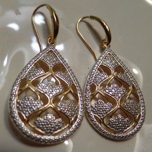 PB Sterling Silver Metal Earrings SS GP 20 (14K Hamilton NEW $170